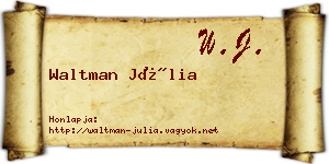 Waltman Júlia névjegykártya